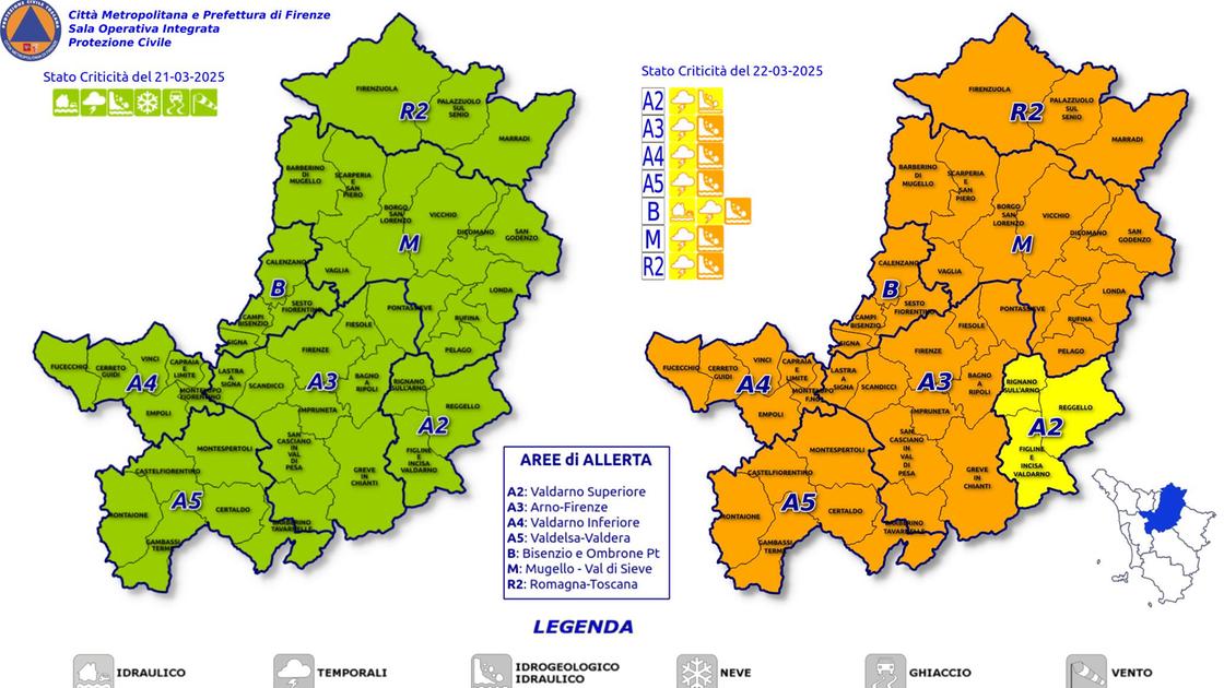 Firenze, allerta arancione: il meteo crea ancora apprensione. Scuole, la situazione