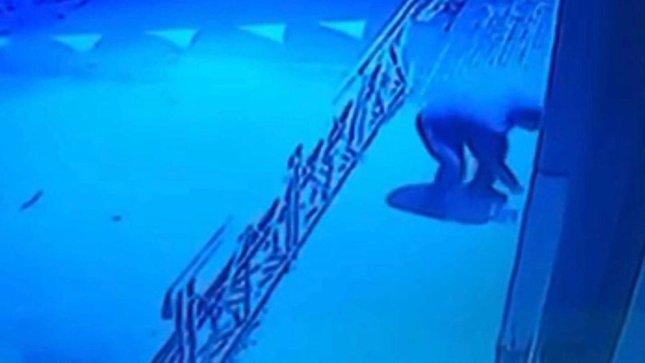 Il momento in cui Antonio Recati ha sistemato la molotov (immagine da video del Tg1) Il momento in cui Antonio Recati ha sistemato la molotov (immagine da video del Tg1)