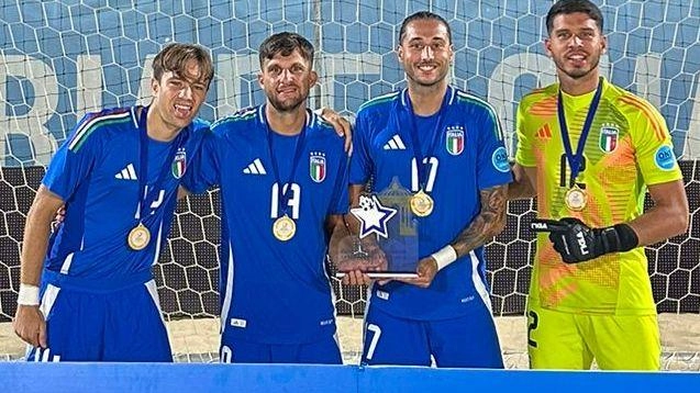 Gli azzurri della VBS: Matteo Santini-Alessandro Remedi-Samuele Sassari-Gean Pietro Gli azzurri della VBS: Matteo Santini-Alessandro Remedi-Samuele Sassari-Gean Pietro