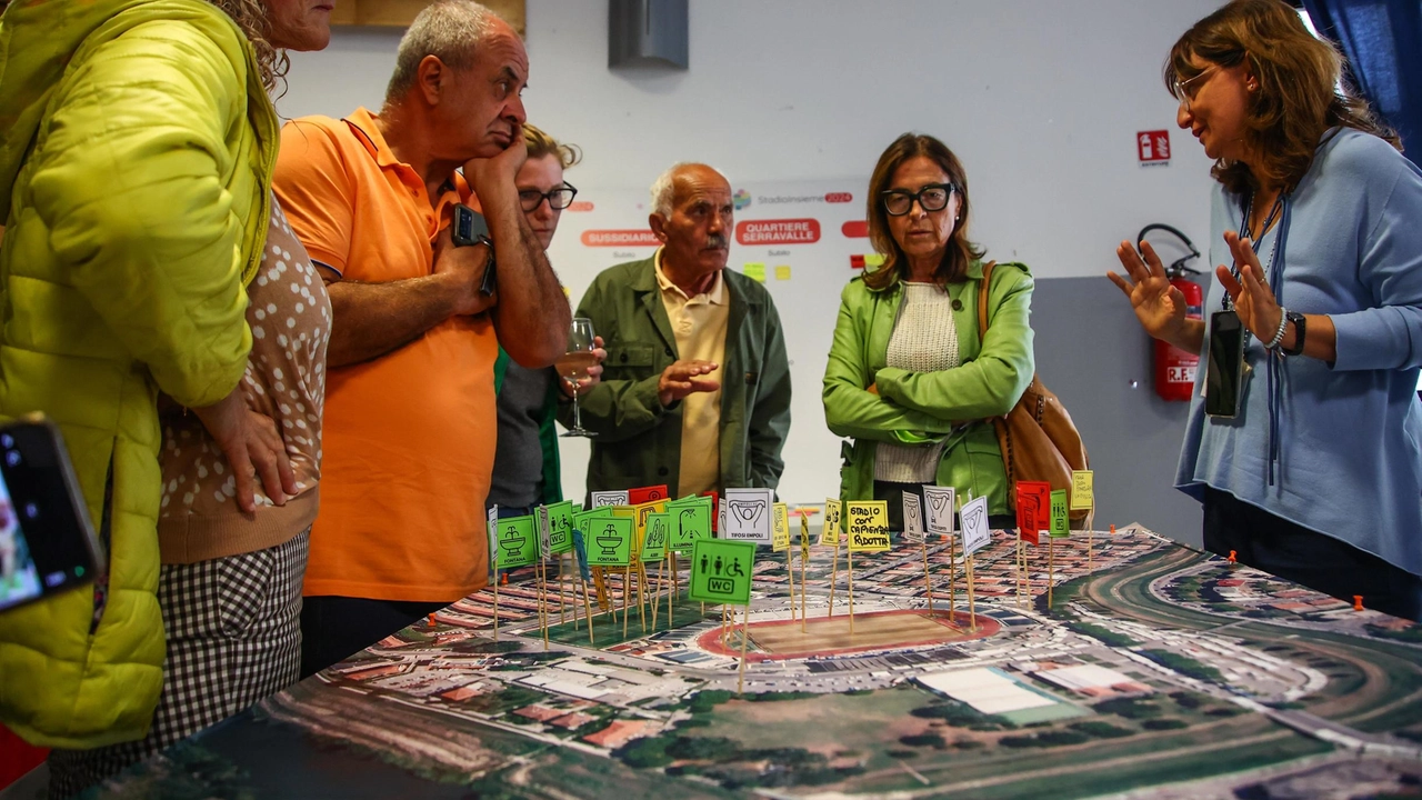 Uno degli incontri partecipativi con cittadini e residenti sul nuovo stadio Uno degli incontri partecipativi con cittadini e residenti sul nuovo stadio