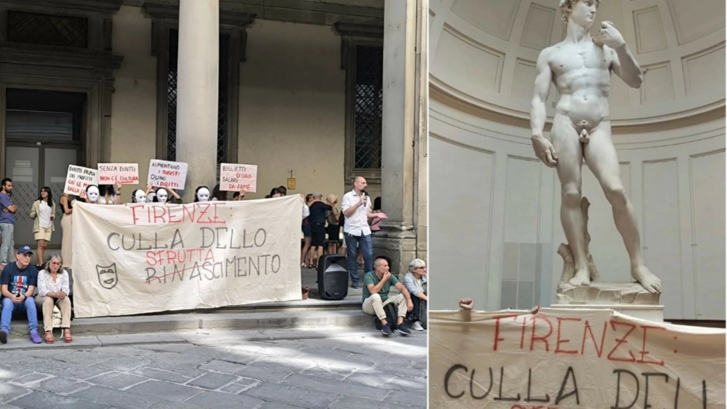 Il presidio dei lavoratori