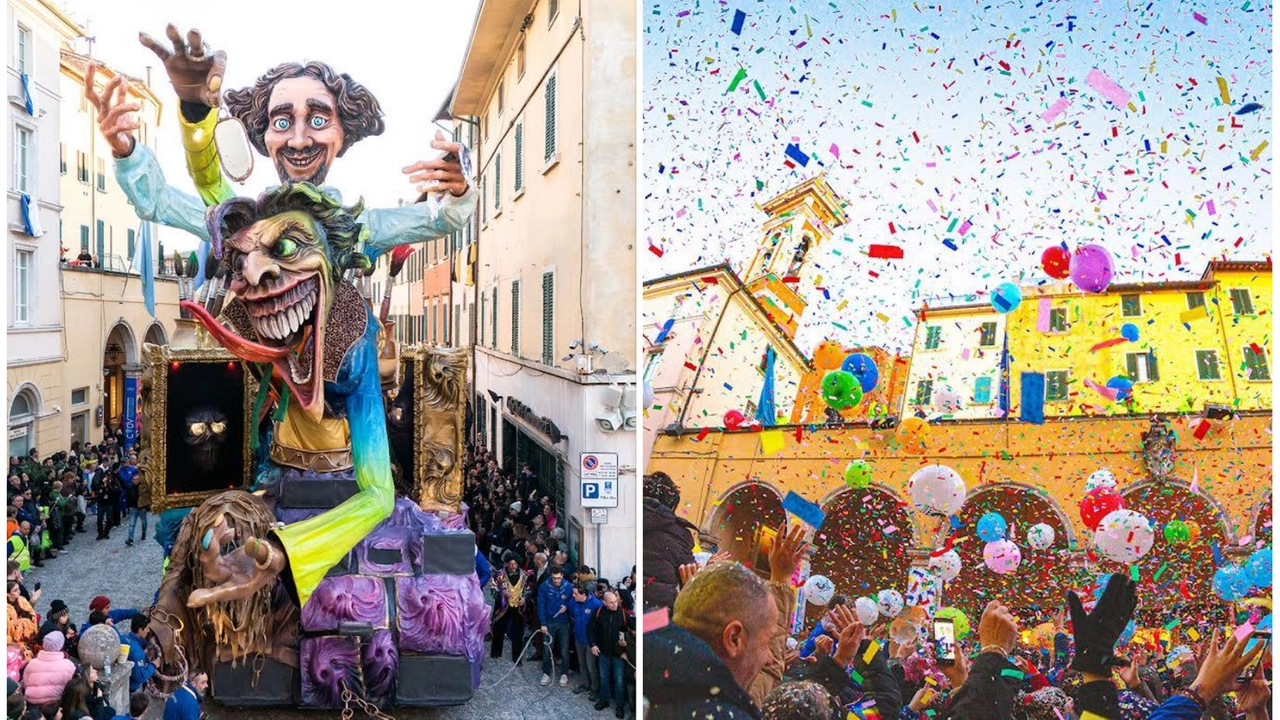 La sfilata dei carri di cartapesta in occasione del Carnevale di Foiano della Chiana (Arezzo) La sfilata dei carri di cartapesta in occasione del Carnevale di Foiano della Chiana (Arezzo)