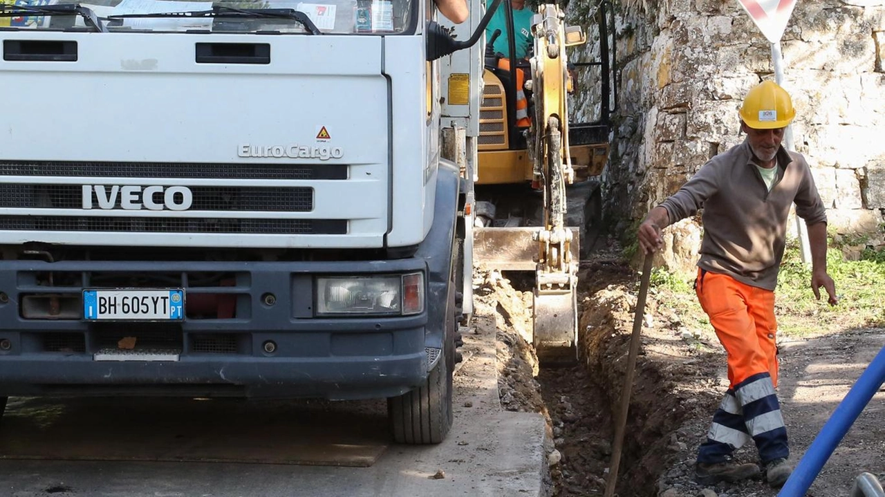 Importante cantiere stradale foto di repertorio