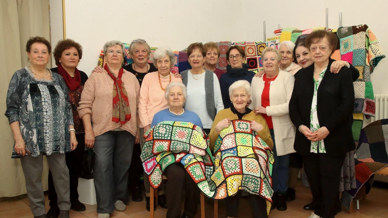 Le donne di San Gimignano hanno realizzato le coperte per la mostra ’Sheep Italia’ allestita in sala della Cancelleria di via San Matteo Le donne di San Gimignano hanno realizzato le coperte per la mostra ’Sheep Italia’ allestita in sala della Cancelleria di via San Matteo
