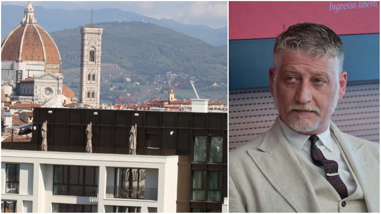 A sinistra il cosiddetto "cubo nero"; a destra il ministro Alessandro Giuli