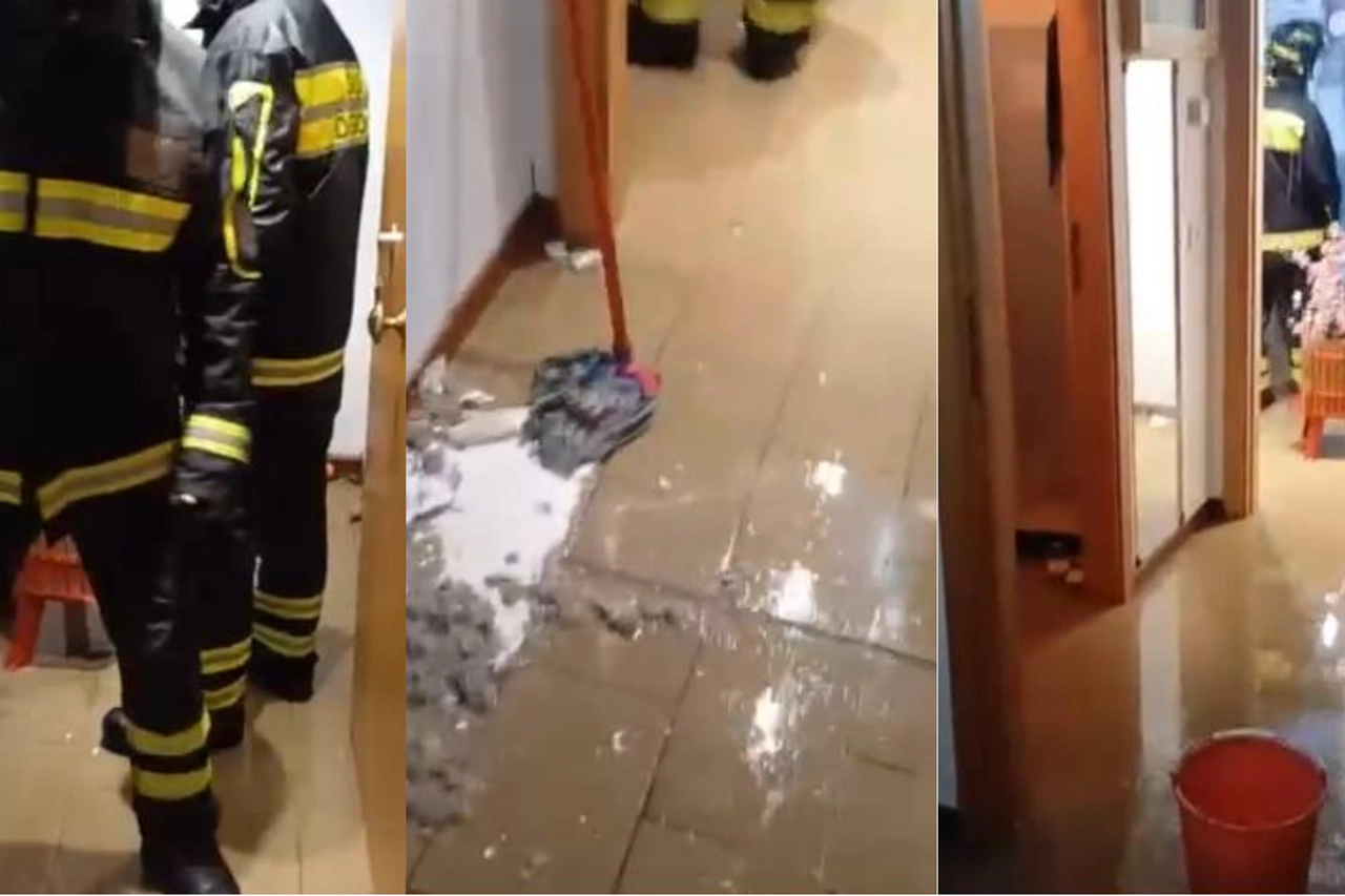 Arezzo, piove dentro una casa popolare