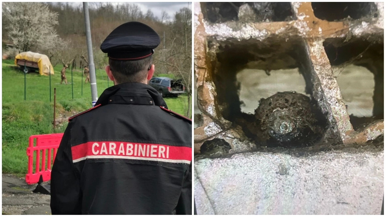 A destra la bomba di mortaio trovata ad Aulla A destra la bomba di mortaio trovata ad Aulla