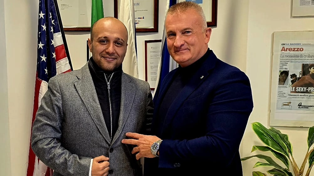Aslene Azidi a sx insieme ad Alessandro Rossi di Ombra security