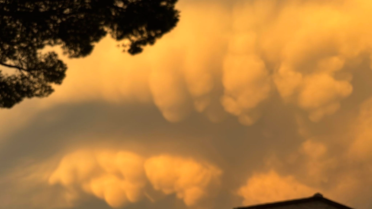 Mammatus a Castagneto Carducci (foto social da Meteo Gruppo)