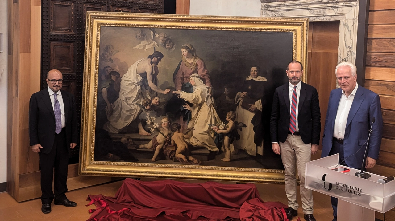 Il ministro Sangiuliano con il direttore Simone Verde e il presidente della Regione Eugenio Giani (Fonte: Gallerie degli Uffizi) Il ministro Sangiuliano con il direttore Simone Verde e il presidente della Regione Eugenio Giani (Fonte: Gallerie degli Uffizi)