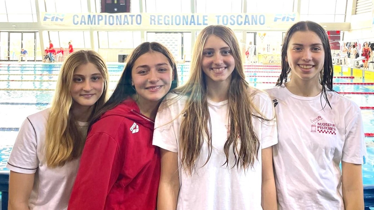 Da sinistra, Angelica Gridel, Piras, Vittoria Gridel e Diletta Masini