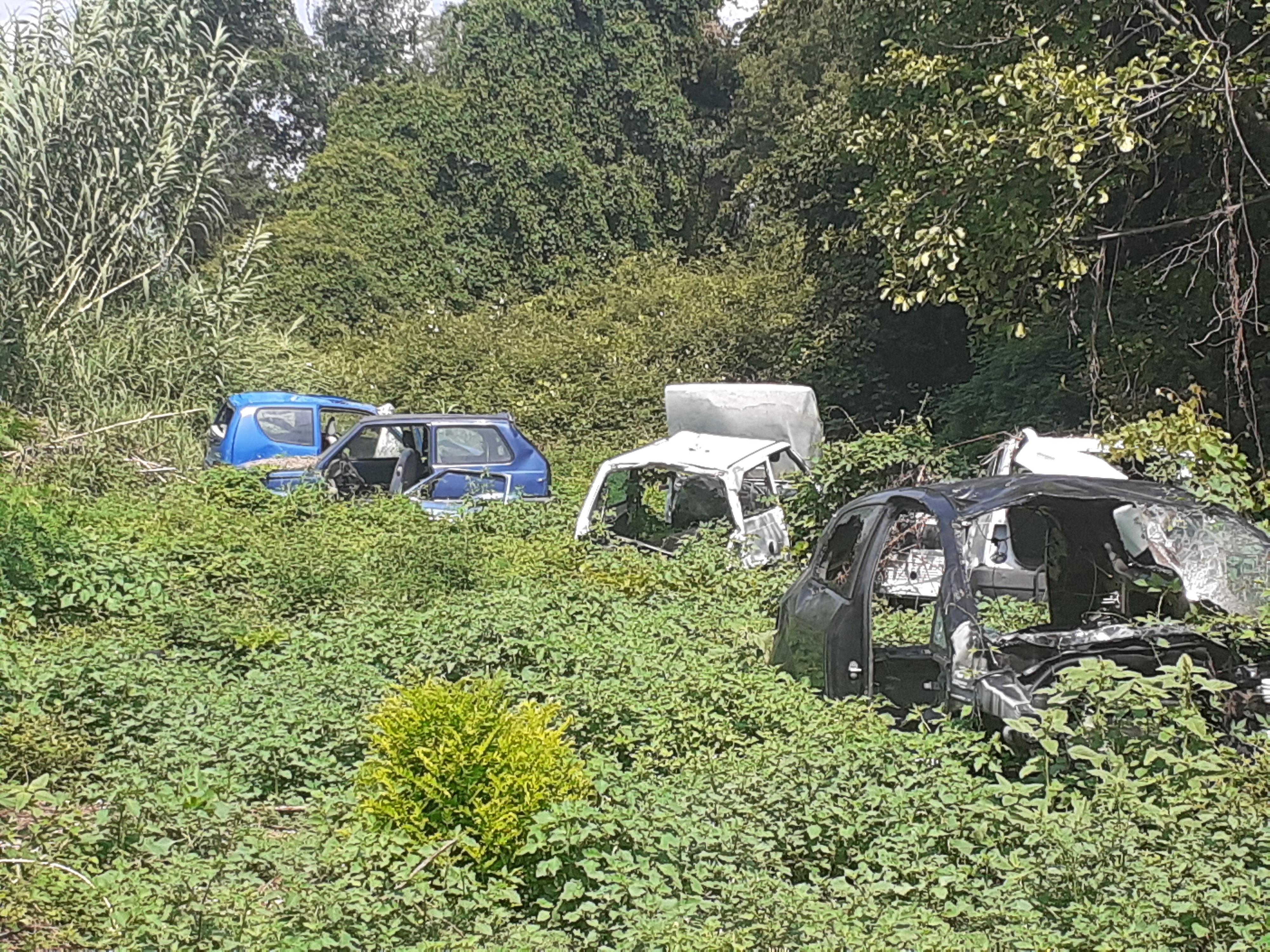 Il cimitero di auto abbandonate. “Sono passati mesi dal rogo, nessuno ha rimosso le carcasse”