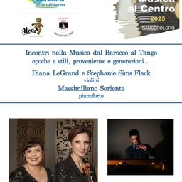 Diana LeGrand e Stephanie Sims Flack, ai violini e Massimiliano Soriente, al pianoforte sabato 28 giugno ore 21 Auditorium di Santa Chiara