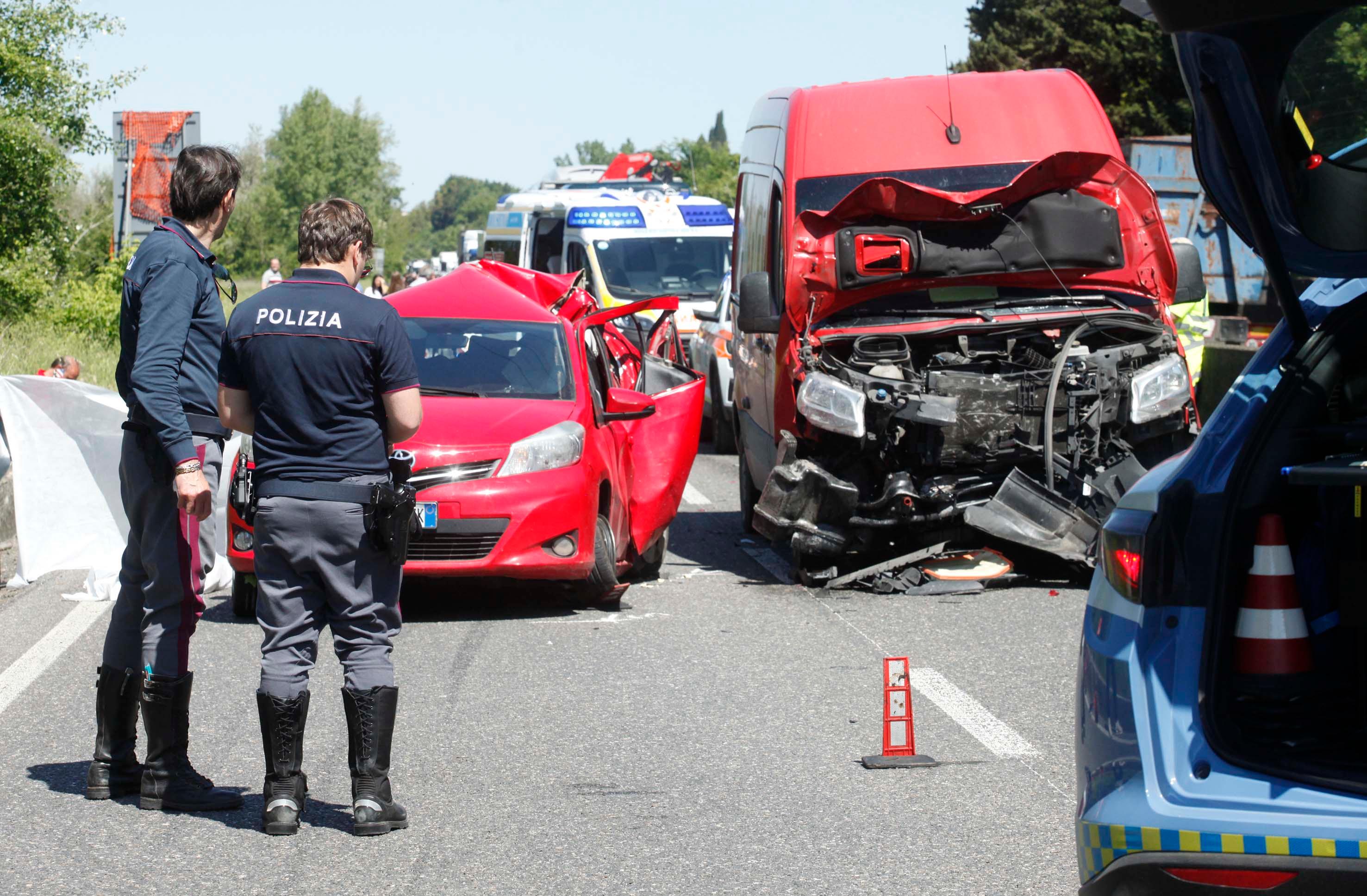Incidente mortale sulla tangenziale ovest a Siena (Foto Lazzeroni)