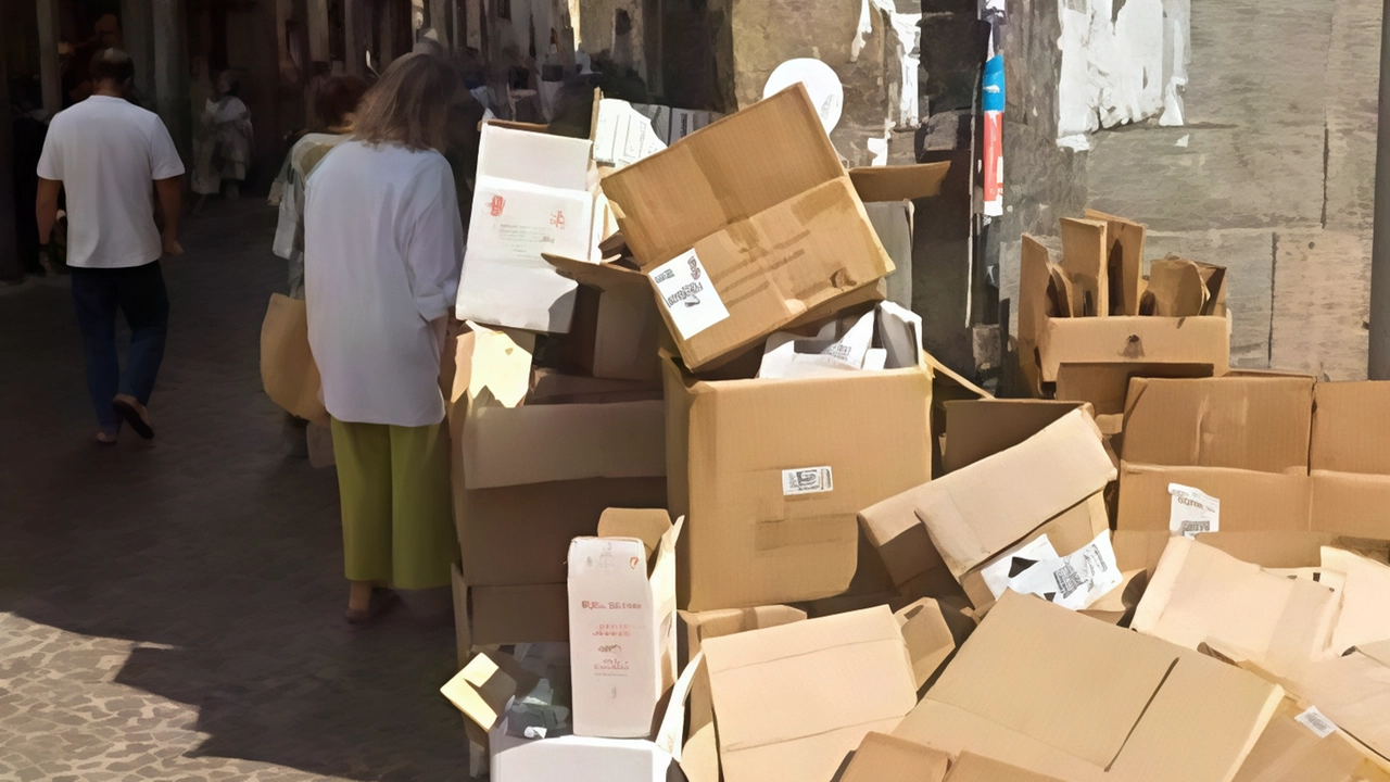 Critiche per il disordine in via Fillungo a Lucca: assessore e presidente di Sistema Ambiente condannano l'abbandono di cartoni, minacciando provvedimenti. Critiche per il disordine in via Fillungo a Lucca: assessore e presidente di Sistema Ambiente condannano l'abbandono di cartoni, minacciando provvedimenti.
