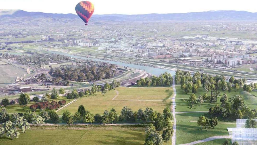 Il rendering di un ampio scorcio del futuro Parco Florentia Il rendering di un ampio scorcio del futuro Parco Florentia