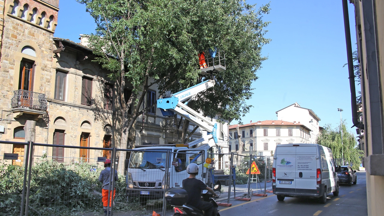 Il cantiere della tramvia a Firenze Il cantiere della tramvia a Firenze