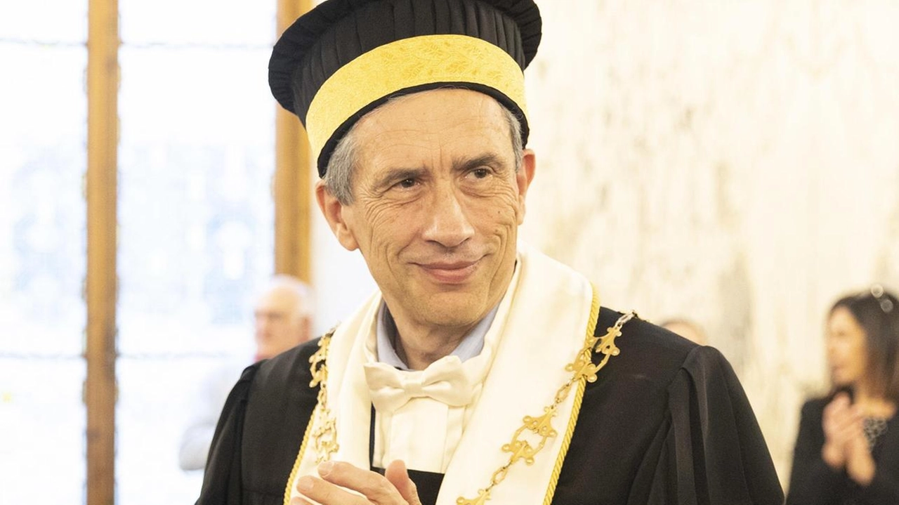 Il rettore dell’Università di Pisa Riccardo Zucchi presente ieri alla cerimonia in Sapienza