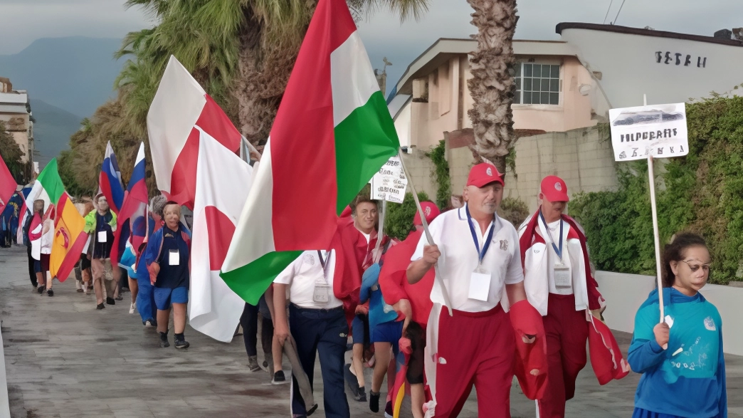 La sfilata nel centro di Marina con 12 nazioni e 65 atleti La sfilata nel centro di Marina con 12 nazioni e 65 atleti