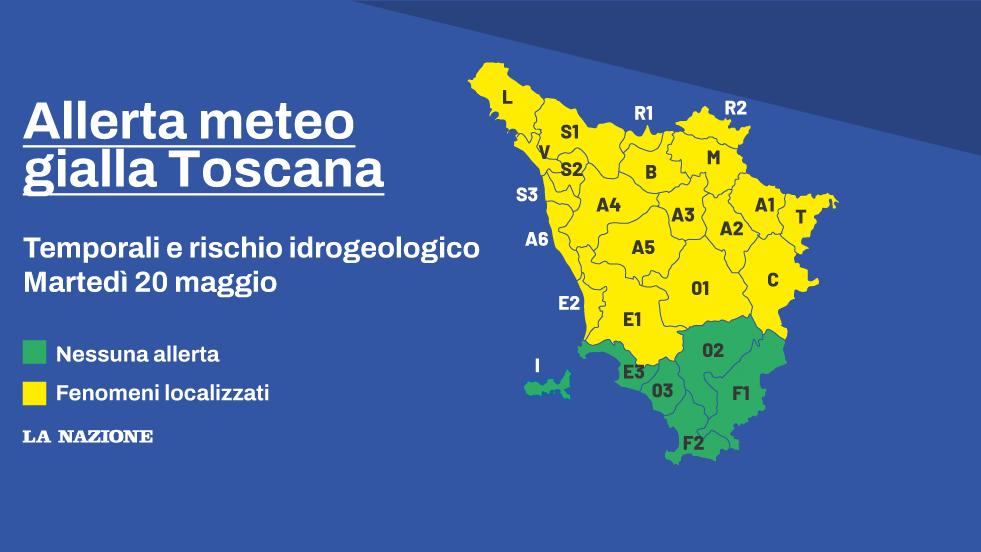 Allerta meteo gialla in Toscana, arrivano forti temporali Allerta meteo gialla in Toscana, arrivano forti temporali