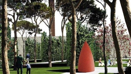 Il rendering del progetto del parco centrale al posto dell’ex Misericordia e Dolce