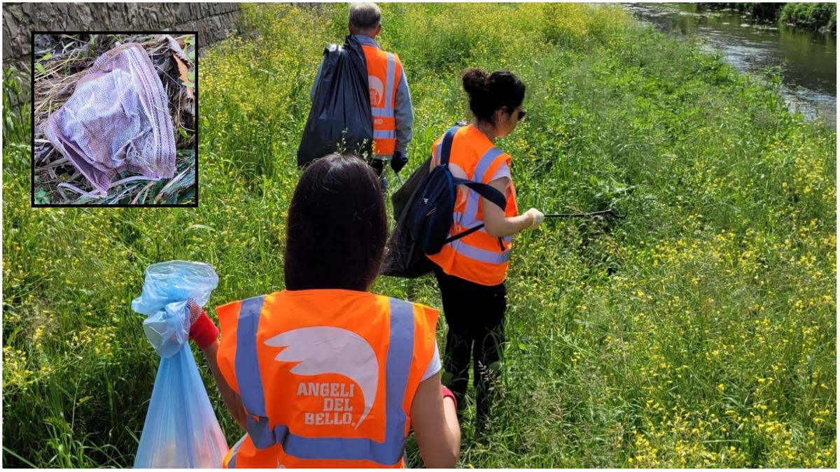 Firenze, Angeli del Bello raccolgono nel Mugnone oltre 500 mascherine anticovid