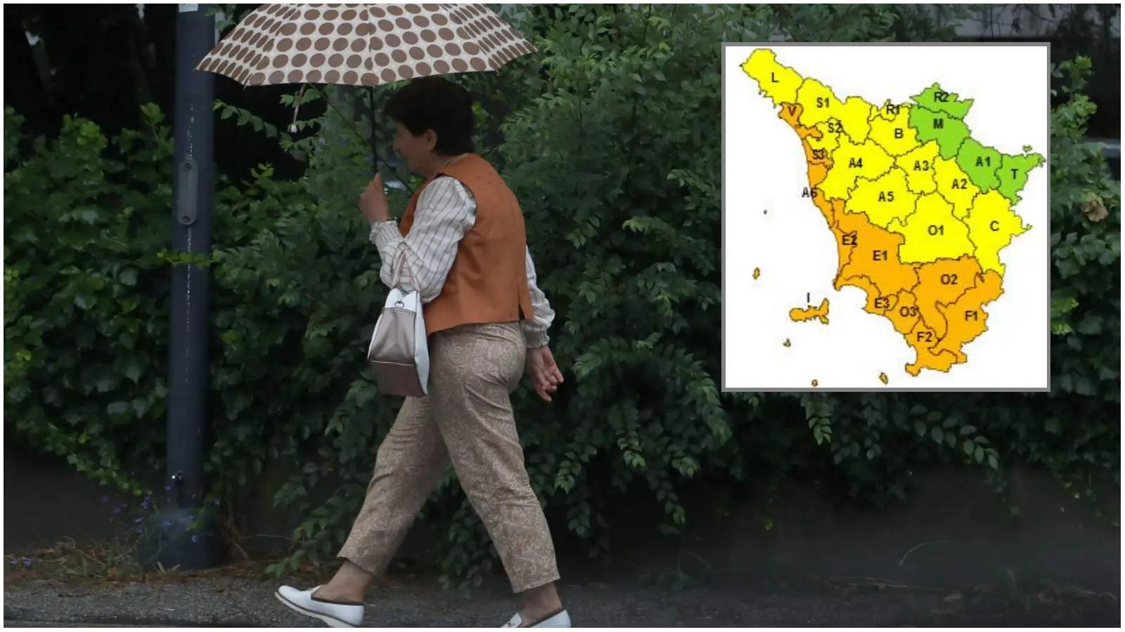 I comuni toscani in allerta arancione: la mappa. Domenica a rischio di forti temporali