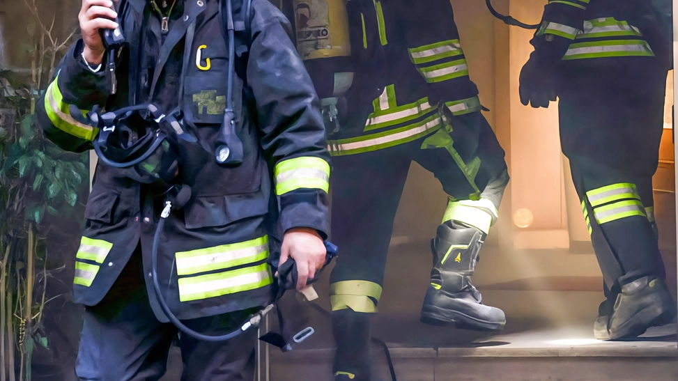 Vigili del fuoco al lavoro anche con gli estrattori. Ipotesi corto circuito al contatore del vano scale. Vigili del fuoco al lavoro anche con gli estrattori. Ipotesi corto circuito al contatore del vano scale.