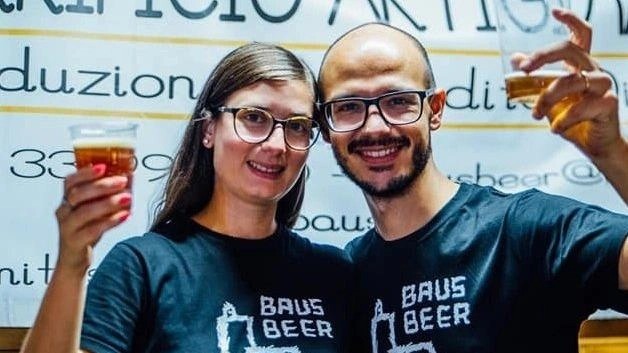 Filippo Mancini e Alice Berti. , titolari del birrificio artigianale Baus Beer