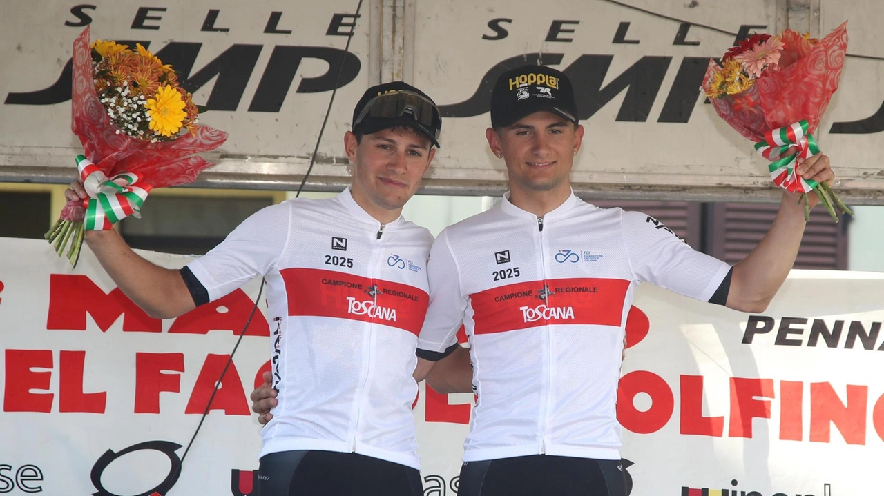 Da sinistra, Regnanti e Lorello, campioni toscani élite e under 23 Da sinistra, Regnanti e Lorello, campioni toscani élite e under 23
