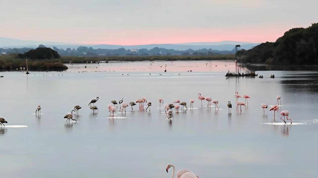 Il suggestivo spettacolo della presenza dei fenicotteri rosa nella laguna di Orbetello: un gioiello della natura Il suggestivo spettacolo della presenza dei fenicotteri rosa nella laguna di Orbetello: un gioiello della natura