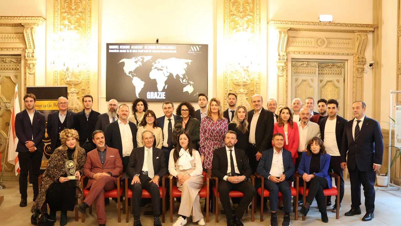 Il gruppo dei 17 premiati al completo