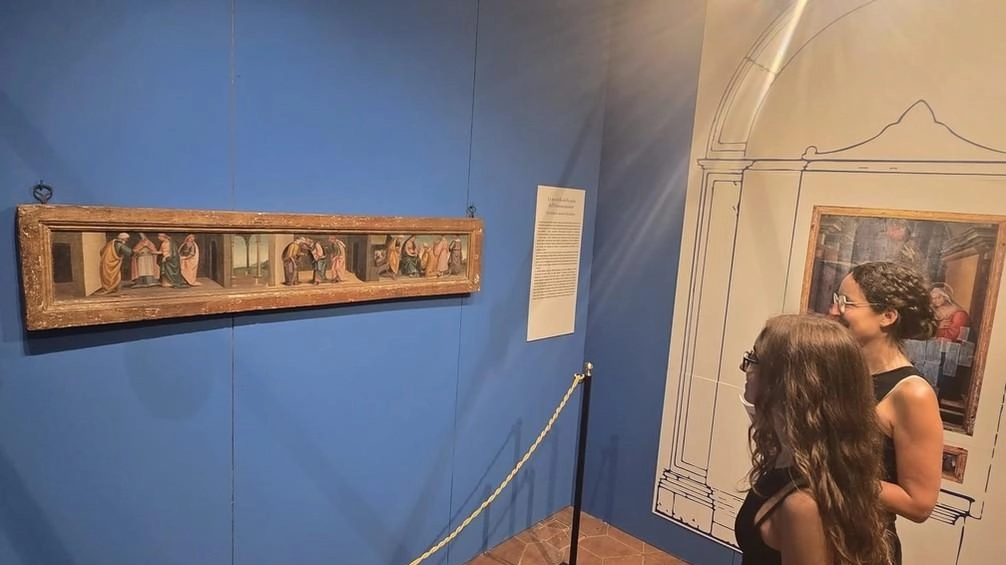 La predella della pala con l’Annunciazione, eseguita nel 1527 da Francesco Signorelli, nipote del più celebre Luca La predella della pala con l’Annunciazione, eseguita nel 1527 da Francesco Signorelli, nipote del più celebre Luca