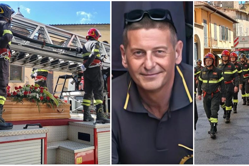 Samuele Del Ministro e due momenti del funerale
