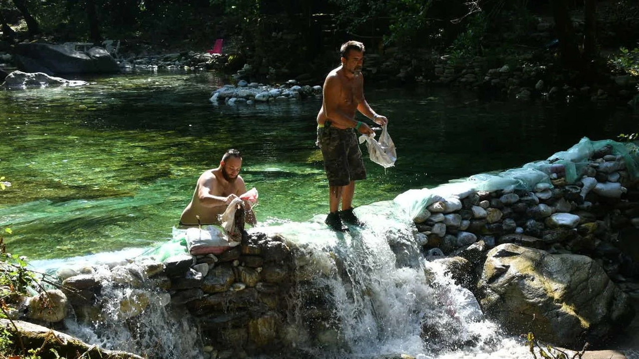 Vigili urbani e dipendenti Asmiu in azione lungo il torrente Renara Vigili urbani e dipendenti Asmiu in azione lungo il torrente Renara