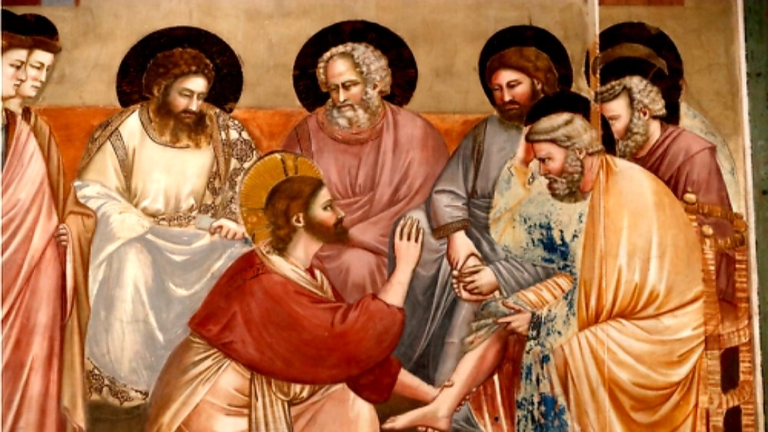 Gesù lava i piedi a Pietro, Giotto, Cappella degli Scrovegni, Padova 