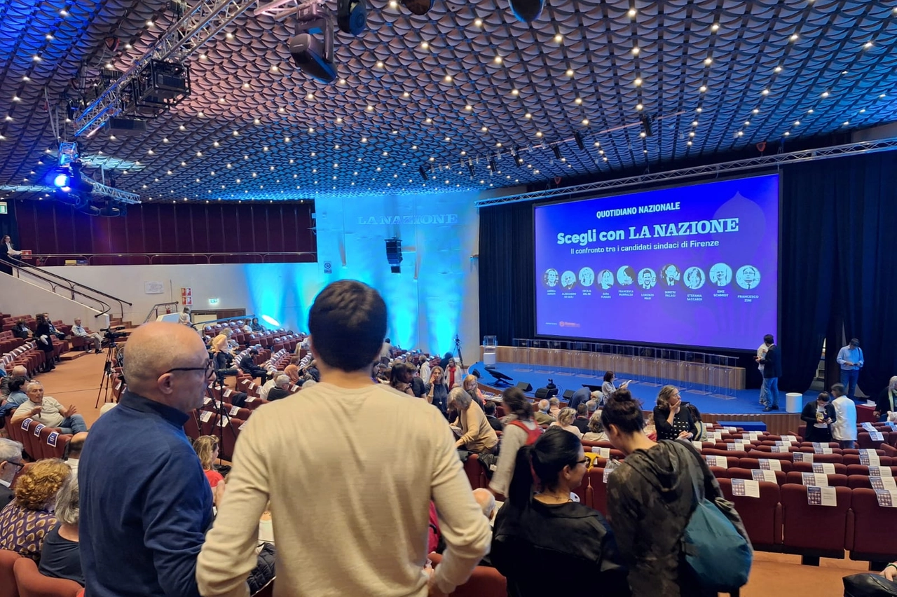 La sala del dibattito tra candidati organizzato da La Nazione