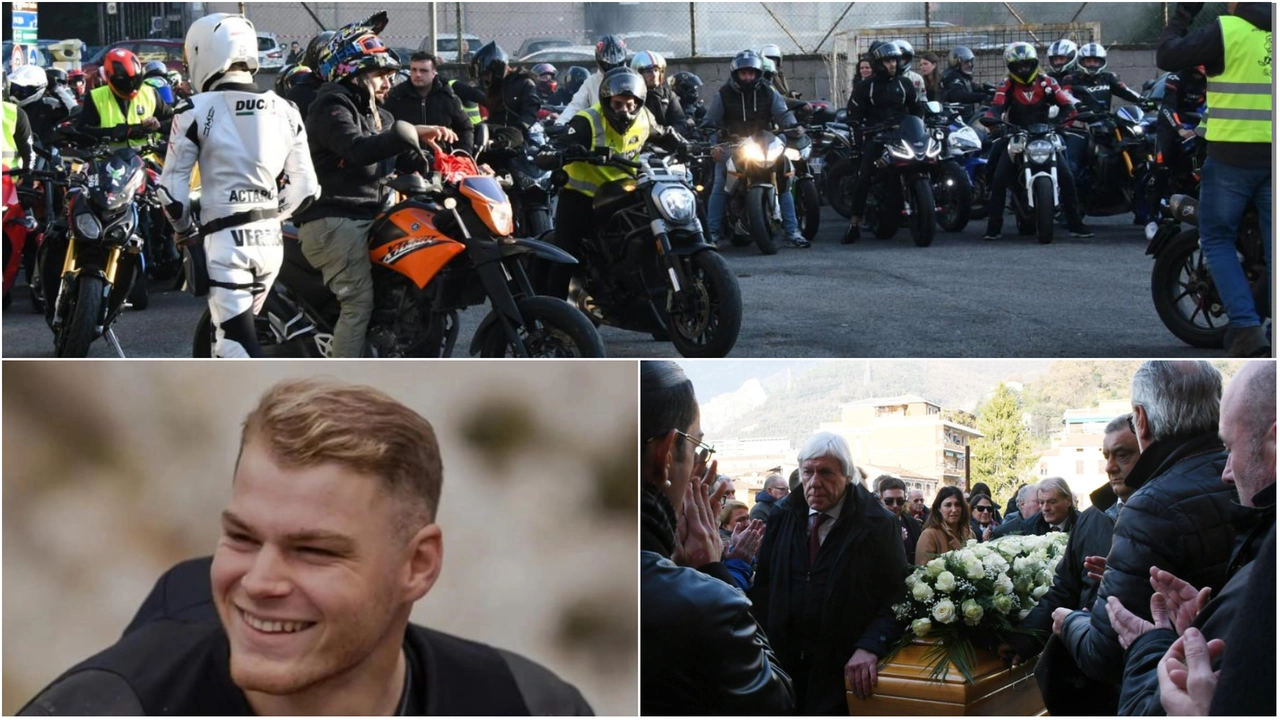 Alcuni momenti del funerale di Lorenzo Iacazzi, 23 anni, morto in moto in un incidente. Le esequie si sono svolte a Carrara (Foto Delia) Alcuni momenti del funerale di Lorenzo Iacazzi, 23 anni, morto in moto in un incidente. Le esequie si sono svolte a Carrara (Foto Delia)