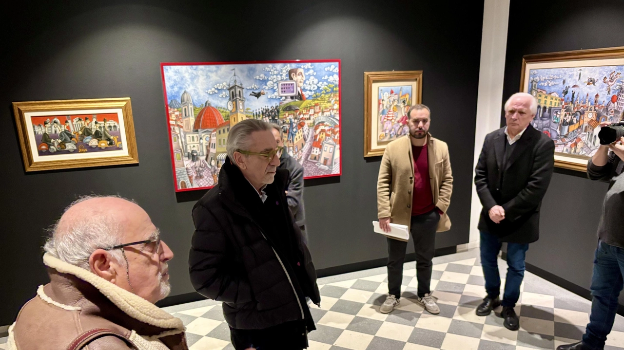 L’inaugurazione della mostra a Palazzo Pretorio. Sotto, Alberto Bartalini L’inaugurazione della mostra a Palazzo Pretorio. Sotto, Alberto Bartalini