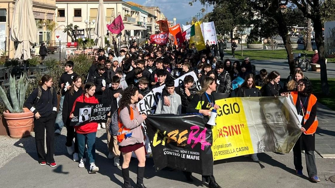 Il corteo di Libera in vista della giornata in memoria delle vittime innocenti di mafia