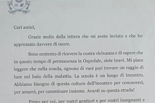 La lettera del Pontefice