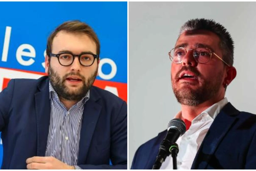 Alessio Mantellassi (a sinistra) e Leonardo Masi. Il primo, per cento schede, non è eletto al primo turno. Dovrà vedersela al ballottaggio con l'avversario che rappresenta la sinistra e il Movimento Cinque Stelle