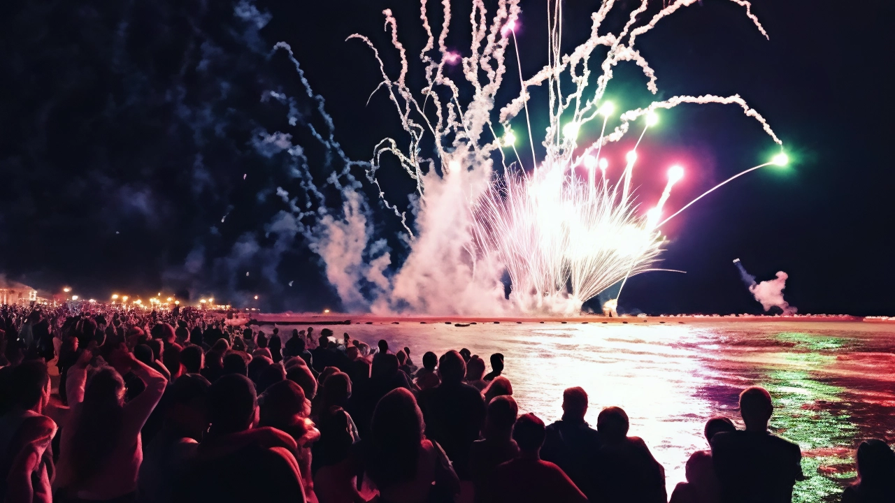 I fuochi di Ferragosto sulla spiaggia I fuochi di Ferragosto sulla spiaggia