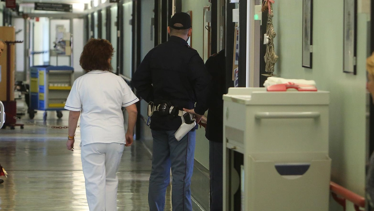 Agenti della polizia di Stato durante un intervento in ospedale (foto d’archivio) Agenti della polizia di Stato durante un intervento in ospedale (foto d’archivio)