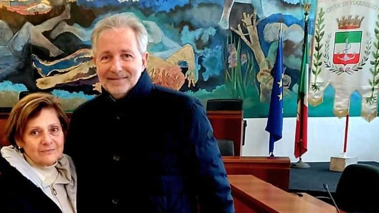 Il consigliere regionale della Lega Baldini con la segretaria comunale Maria Pacchini