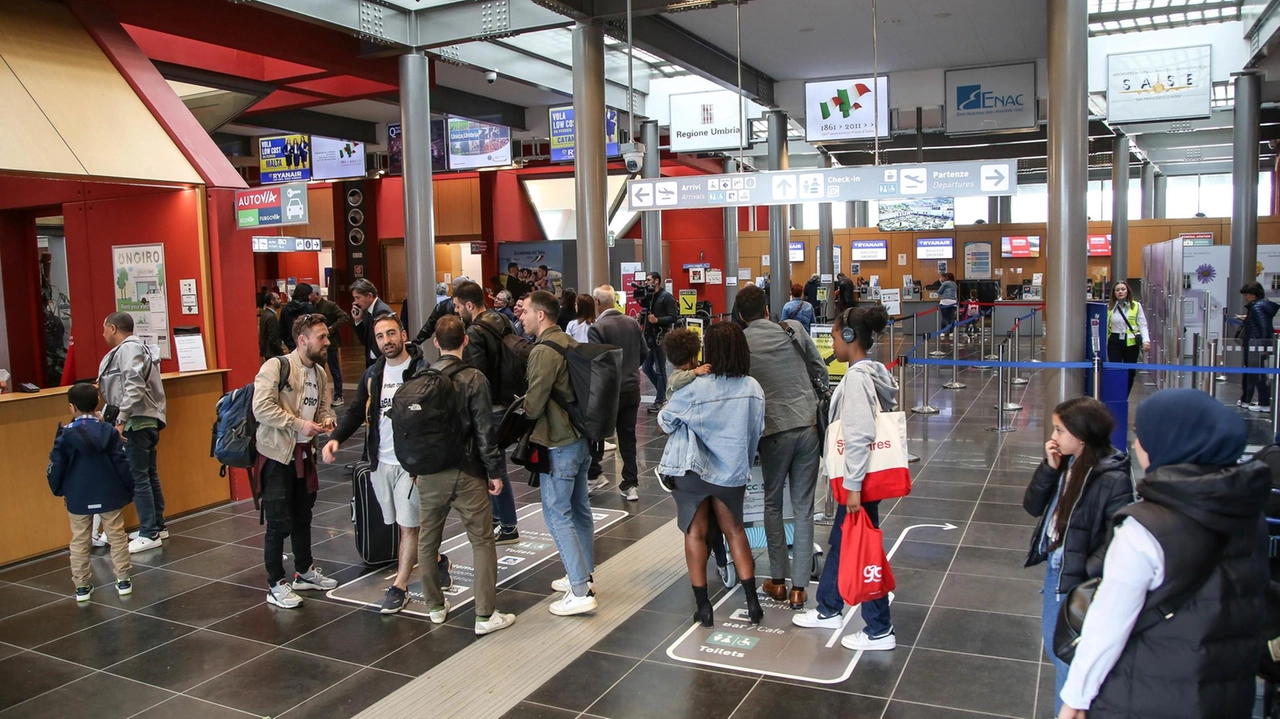 Il terminal dell’aeroporto di Perugia-Assisi