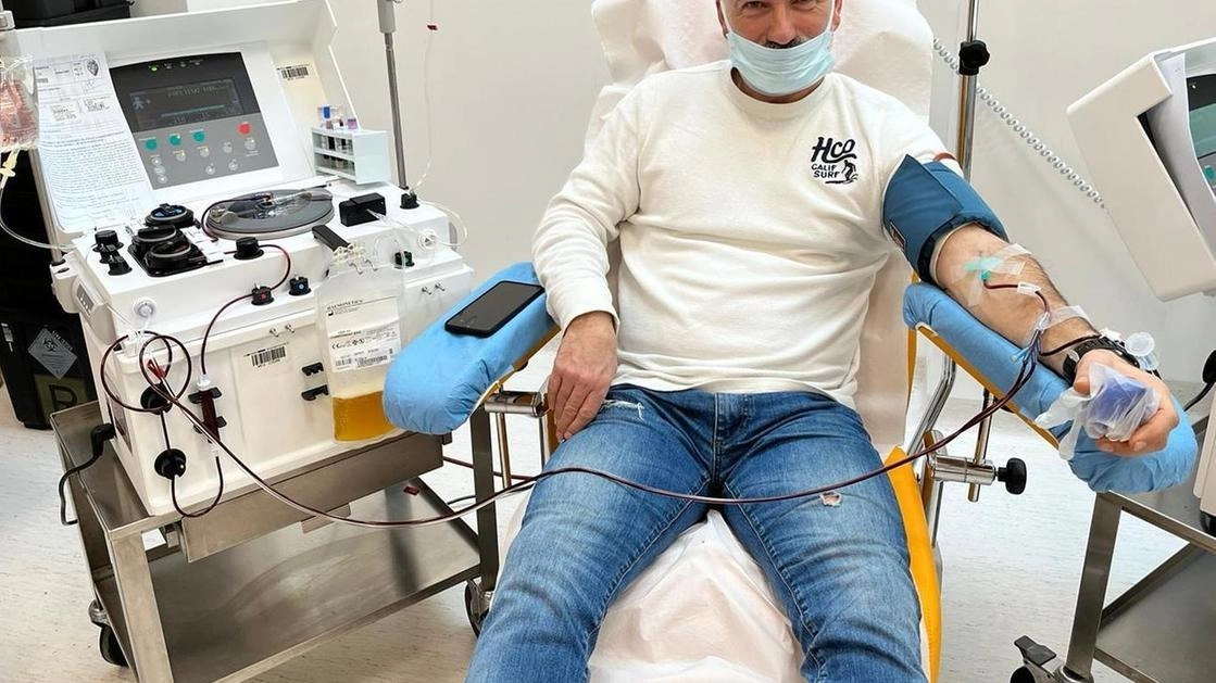 Un donatore di sangue ad Aoup