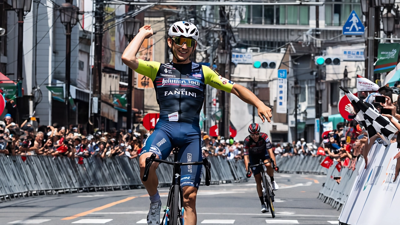 Lorenzo Quartucci primo sul traguardo della Road Race Tokyo Tama Lorenzo Quartucci primo sul traguardo della Road Race Tokyo Tama