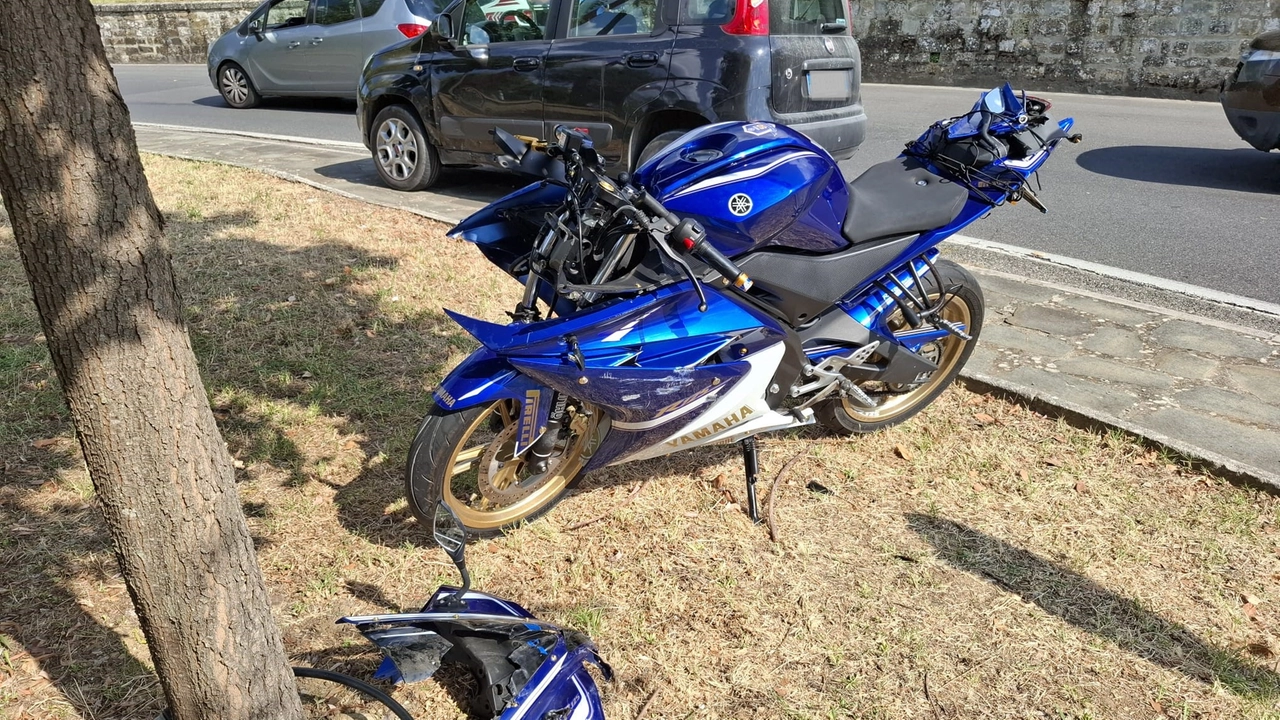La moto coinvolta nell'incidente