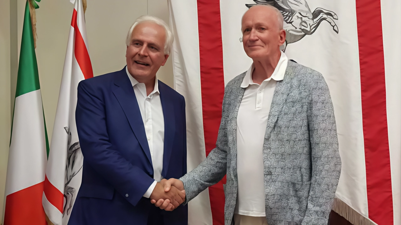 Il governatore toscano Eugenio Giani e il presidente di Rondine Franco Vaccari